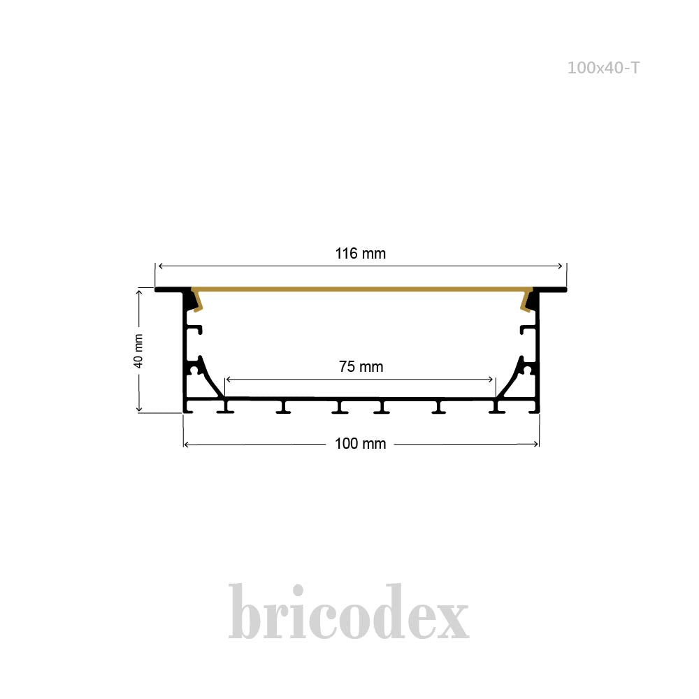 100x40 mm LED Channel _ SML Series _ Model(HL) _ 100x40-T