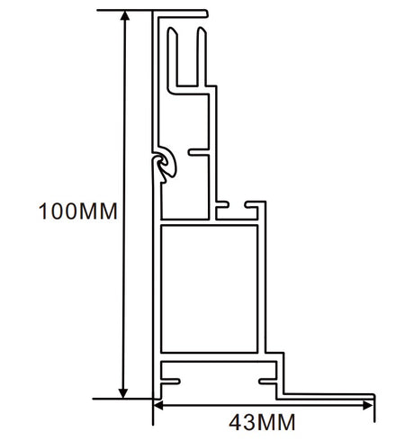 43×100mm  LED Channel _SEG Series_ Model(YX)_ 10公分有蓋卡布燈箱料