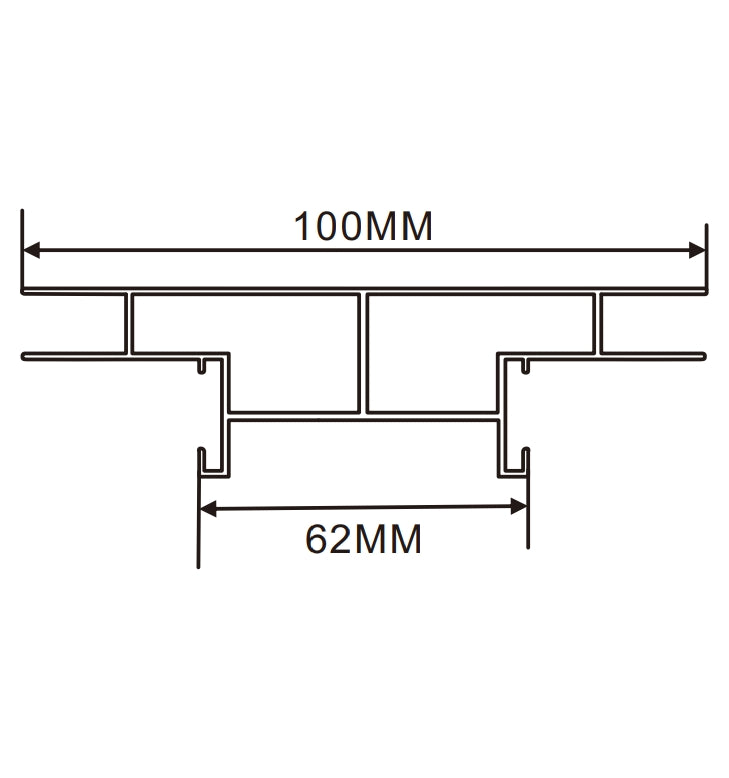 62×100mm  LED Channel _ SEG Series _ Model(YX) _10公分雙面卡布燈箱料