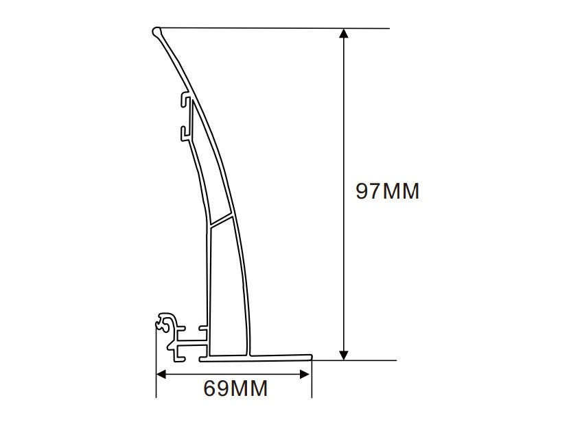 97×69mm LED Channel _FLP Series_ Model(YX)_ 10公分高側拉布燈箱料