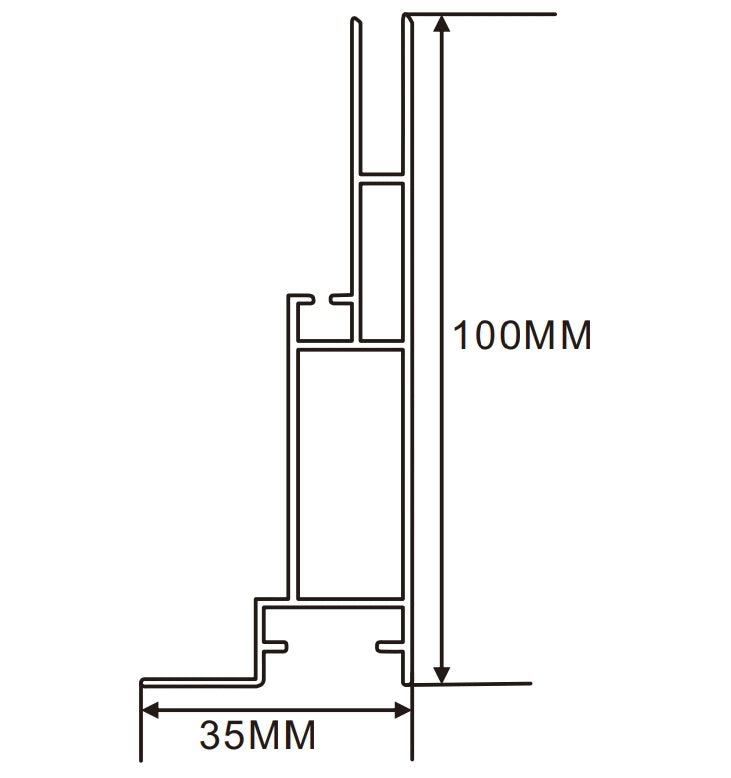 35×100mm  LED Channel _ SEG Series _ Model(YX)_ 10公分單面卡布B款燈箱料