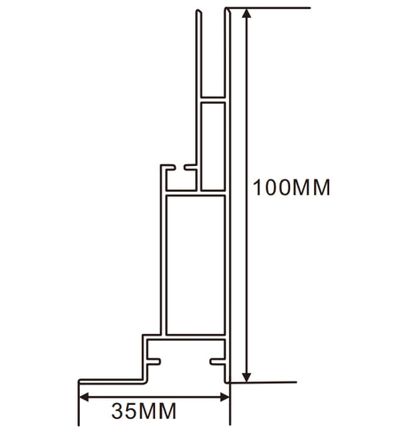 35×100mm  LED Channel _ SEG Series _ Model(YX)_ 10公分單面卡布B款燈箱料