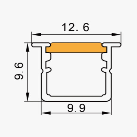 12.6 x 9.6 mm LED Channel _ SCL Series _ Model(JY) _ 免焊10x10-櫃體燈A