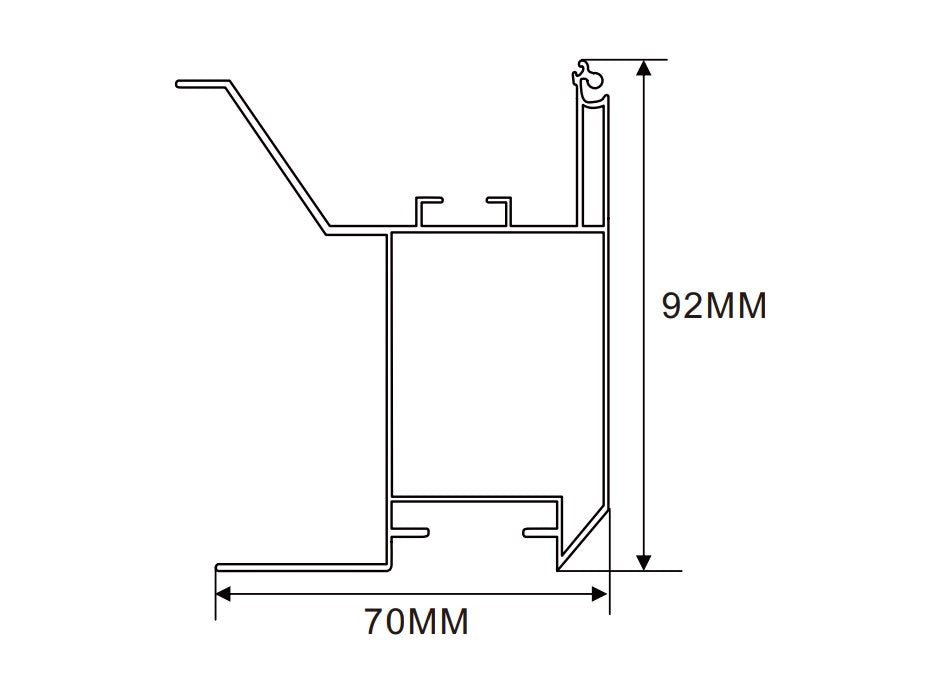 100×92mm LED Channel _FLP Series_ Model(YX)_ 10x10平蓋拉布型材