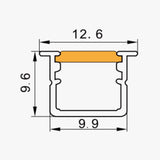 12.6 x 9.6 mm LED Channel _ SCL Series _ Model(JY) _ 免焊10x10三色變光櫃體燈