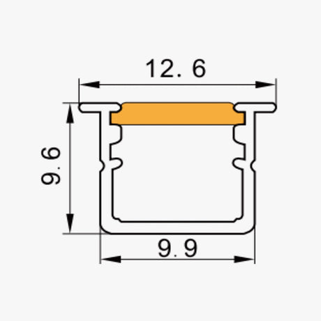 12.6 x 9.6 mm LED Channel _ SCL Series _ Model(JY) _ 免焊10x10三色變光櫃體燈