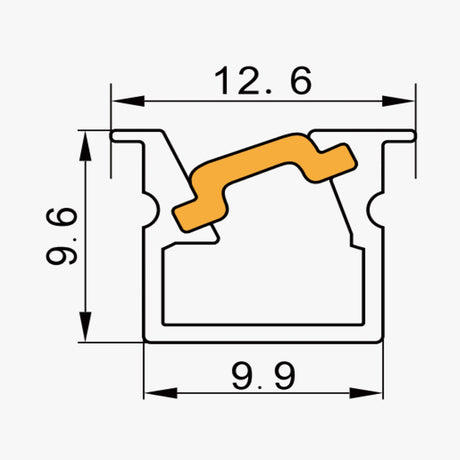 12.6 x 9.6 mm LED Channel _ SCL Series _ Model(JY) _ 免焊10x10斜發光