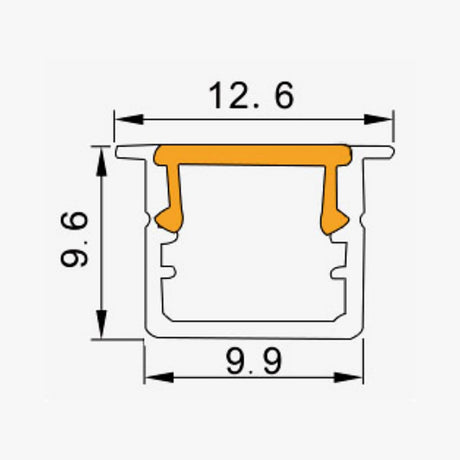 12.6 x 9.6 mm LED Channel _ SCL Series _ Model(JY) _ 免焊10x10櫃體燈(A072)