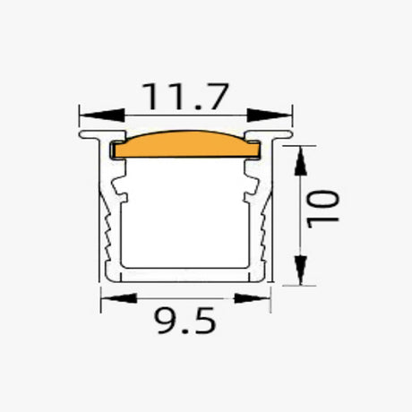 11.7 x 10 mm LED Channel _ SCL Series _ Model(JY) _ 免焊10x10櫃體 (M+ -穿插式)