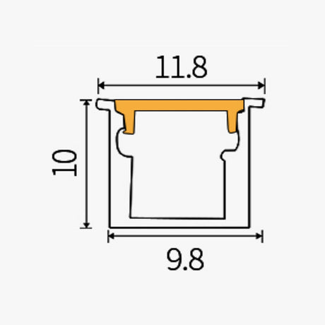 11.8 x 10 mm LED Channel _ SCL Series _ Model(JY) _ 免焊10x10櫃體燈(M+ -壓罩式)