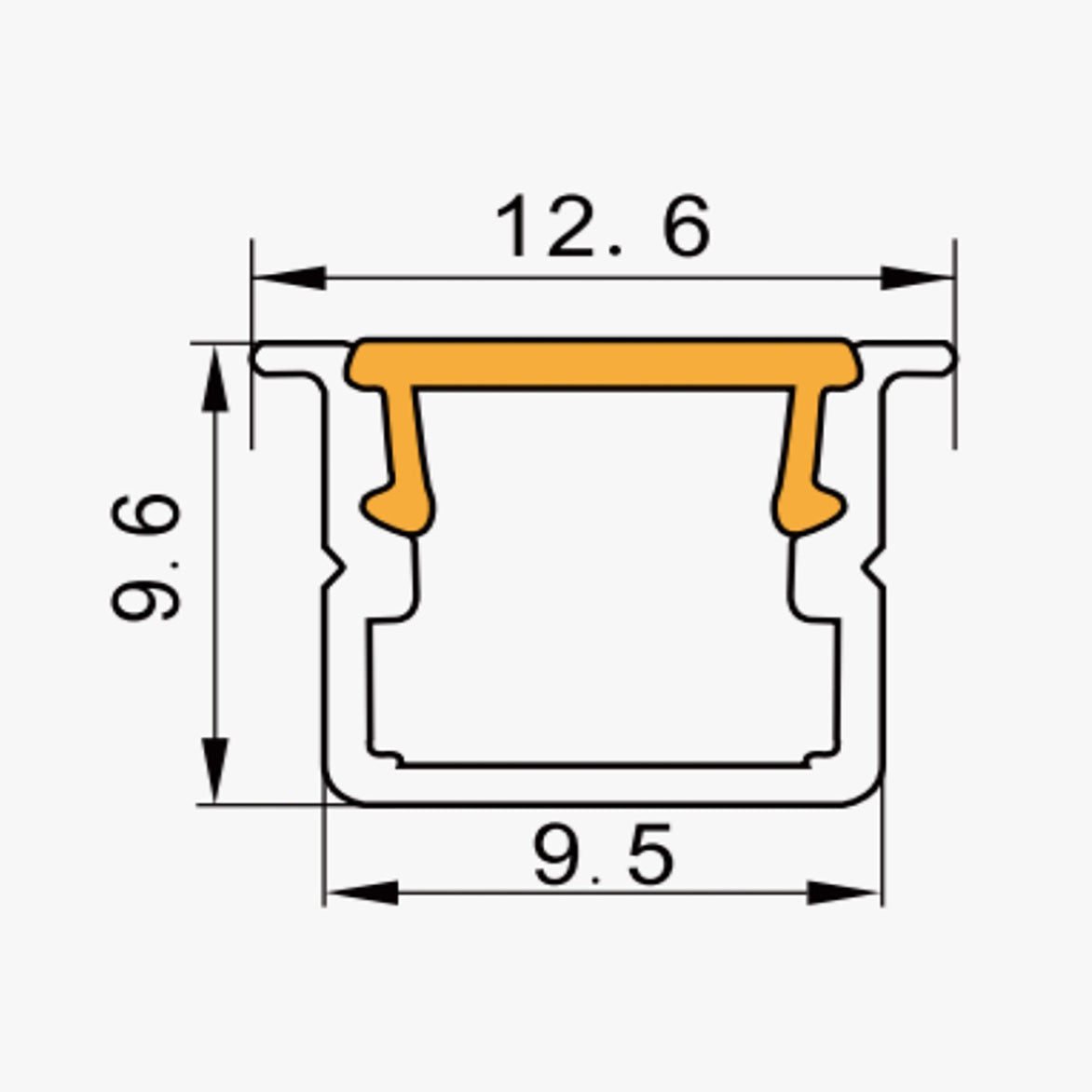 12.6 x 9.6 mm LED Channel _ SCL Series _ Model(JY) _ 免焊10x10櫃體燈(N款)