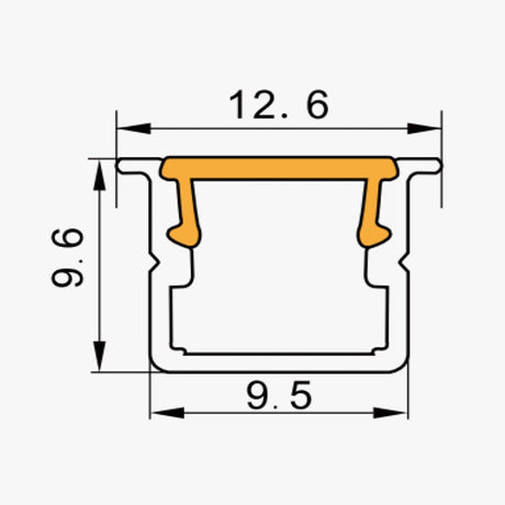 12.6 x 9.6 mm LED Channel _ SCL Series _ Model(JY) _ 免焊10x10櫃體燈(N款)