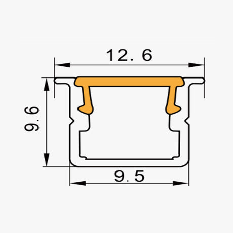 12.6 x 9.6 mm LED Channel _ SCL Series _ Model(JY) _ 免焊10x10櫃體(T+款)