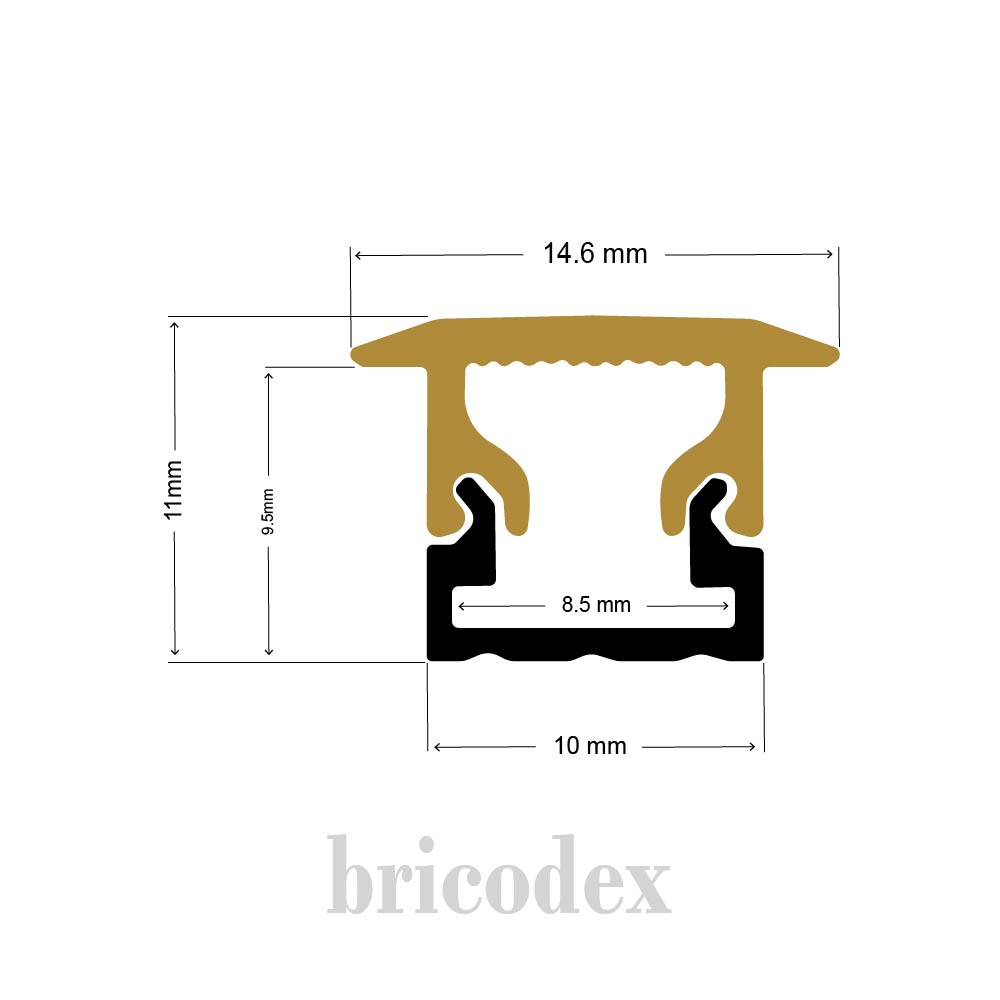 11x15mm LED Channel  _ TAP Series_ Model(HL) _ 11x15-T