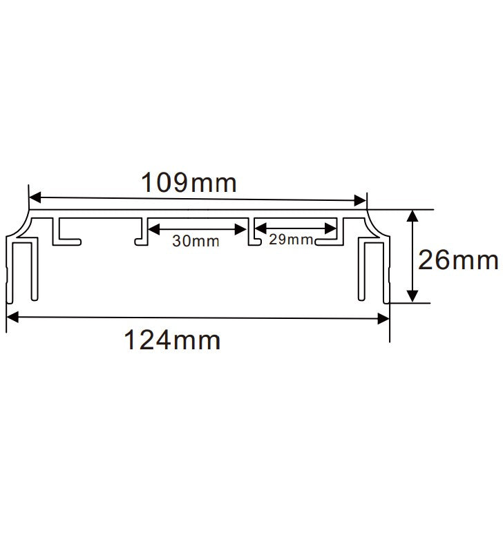 124×26mm  LED Channel _VFL Series_ Model(YX)_ 12.5公分雙面组合燈箱料