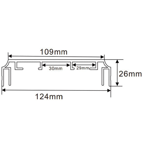 124×26mm  LED Channel _VFL Series_ Model(YX)_ 12.5公分雙面组合燈箱料