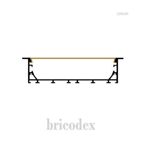 120x40 mm LED Channel _ SML Series _ Model(HL) _ 120x40-T