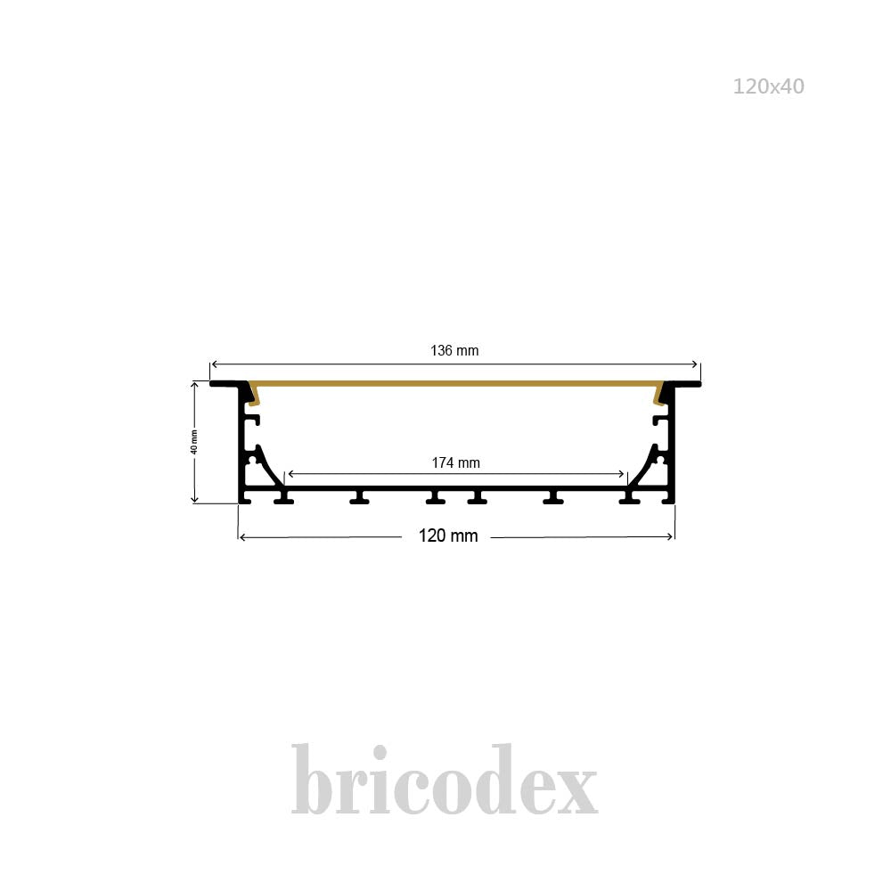 120x40 mm LED Channel _ SML Series _ Model(HL) _ 120x40-T