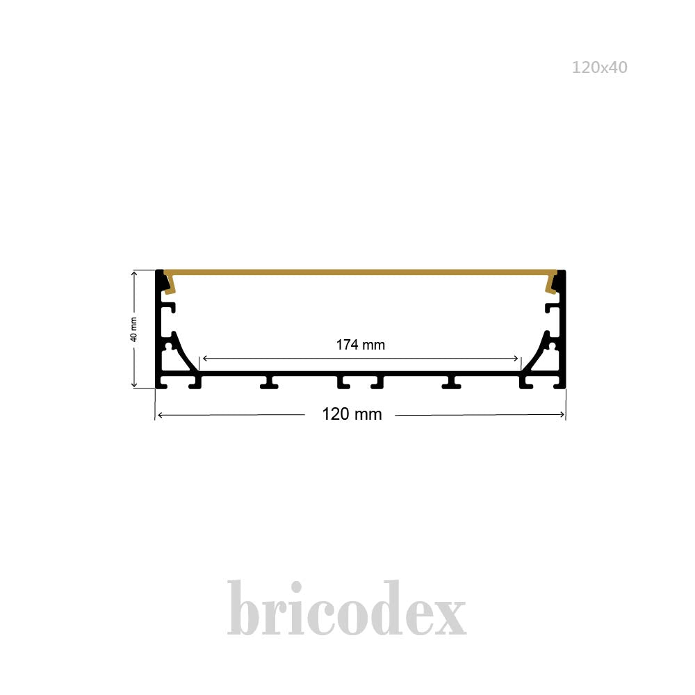 120x40 mm LED Channel _ SML Series _ Model(HL) _ 120x40