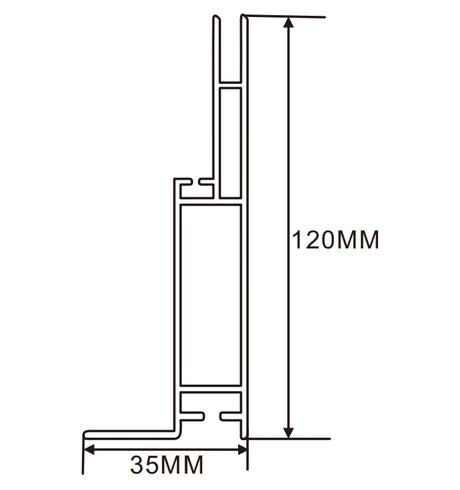 35×120mm  LED Channel _ SEG Series _ Model(YX) _ 12公分單面卡布A款燈箱料