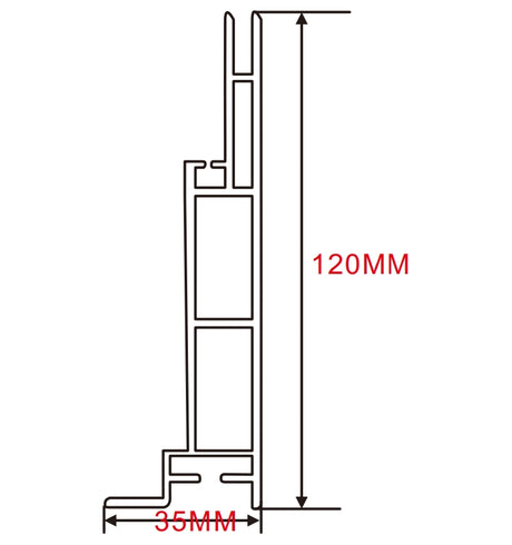 35×120mm  LED Channel _ SEG Series _ Model(YX) _ 12公分單面卡布B款燈箱料