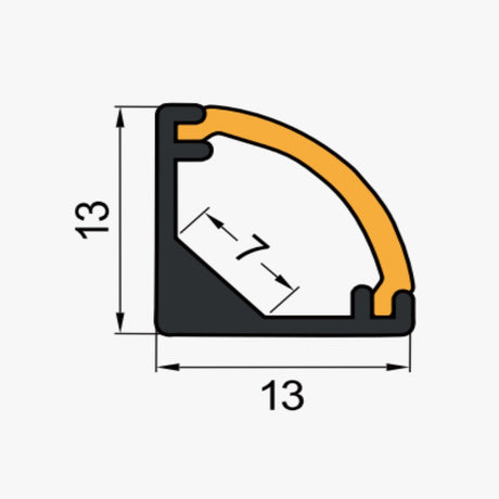 13 x 13 mm LED Channel _ SCL Series _ Model(JY) _ 免焊13x13大發光面櫃體燈