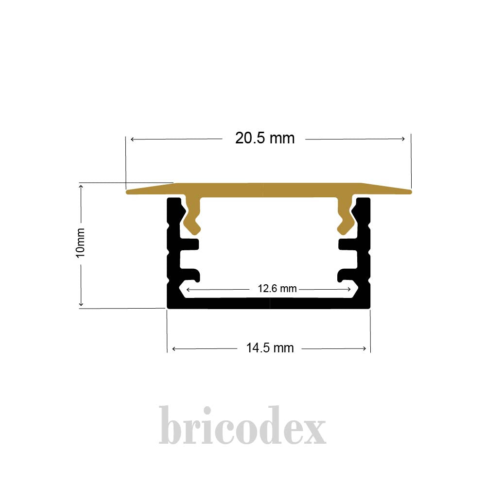 10x20.5mm LED Channel  _ TAP Series_ Model(HL) _ 1509-12-T