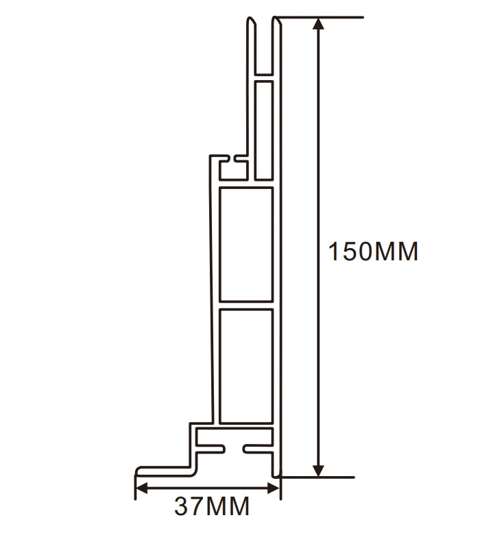 37×150mm  LED Channel _ SEG Series _ Model(YX) _ 15公分單面卡布燈箱料