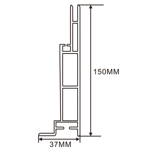 37×150mm  LED Channel _ SEG Series _ Model(YX) _ 15公分單面卡布燈箱料