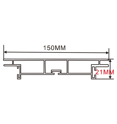 21×150mm  LED Channel _ SEG Lightbox Profile Series_ Model _15公分雙面卡布燈箱料