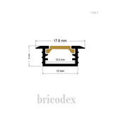 17.8x8 mm  LED Channel _ SML Series _ Model(HL) _1708-T   *賣場內另有同款1712-T : 12mm 尺寸