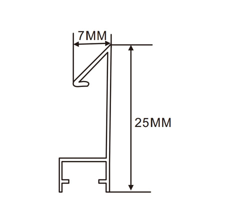25×7mm LED Channel _SFL Series_ Model(YX)_ 2507畫框燈箱料