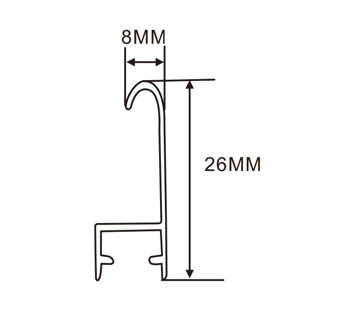 26×8mm  LED Channel _SFL Series_ Model(YX)_ 2608畫框燈箱料