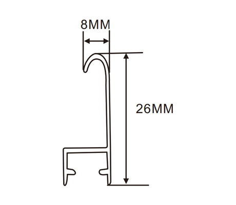 26×8mm  LED Channel _SFL Series_ Model(YX)_ 2608畫框燈箱料