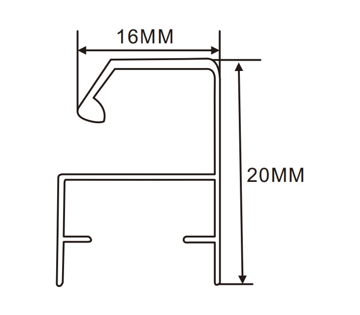 20×16mm LED Channel _SFL Series_ Model(YX)_ 1620畫框燈箱料