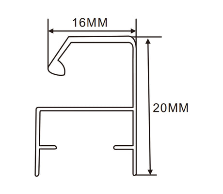 20×16mm LED Channel _SFL Series_ Model(YX)_ 1620畫框燈箱料