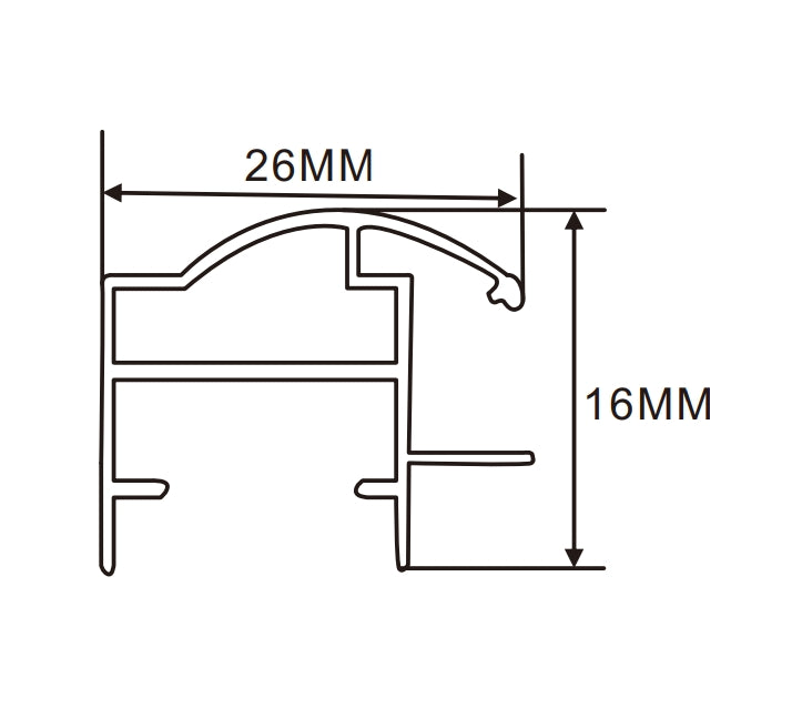26×16mm  LED Channel _SFL Series_ Model(YX)_ 2616畫框燈箱料