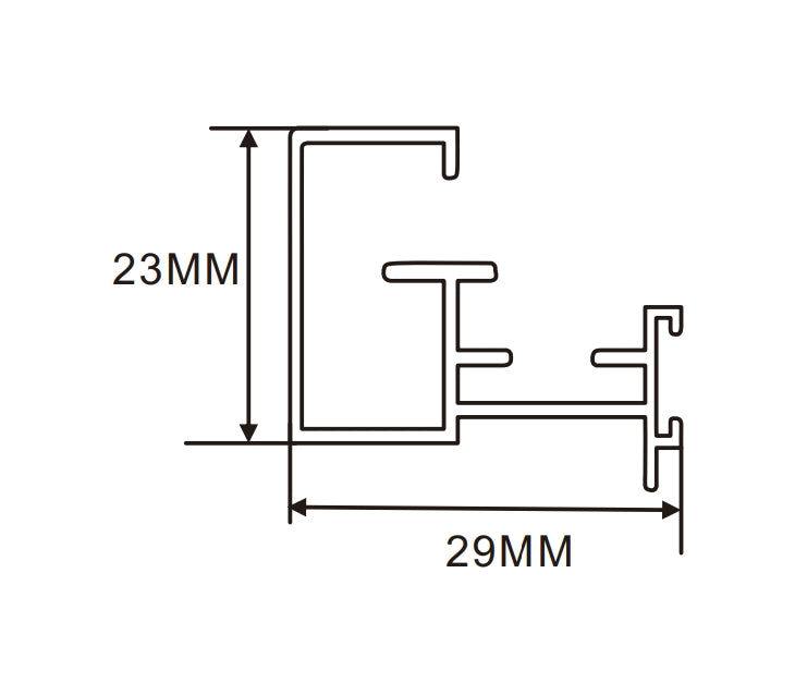 23x29mm LED Channel _SIL Series_ Model(YX)_ 1.5分抽畫型材(不開啟)