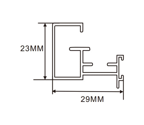 23x29mm LED Channel _SIL Series_ Model(YX)_ 1.5分抽畫型材(不開啟)