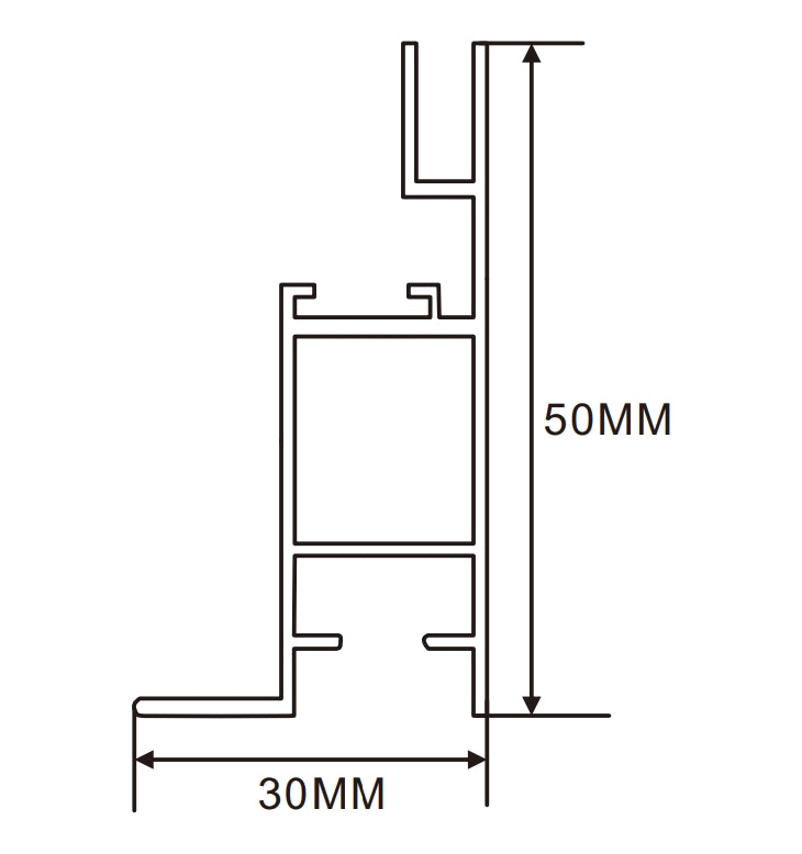 30×50mm  LED Channel _SEG Series_ Model(YX)_ 5公分單面卡布A款燈箱料