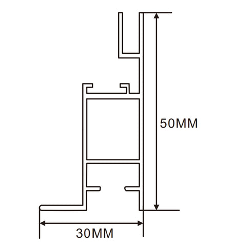 30×50mm  LED Channel _SEG Series_ Model(YX)_ 5公分單面卡布A款燈箱料