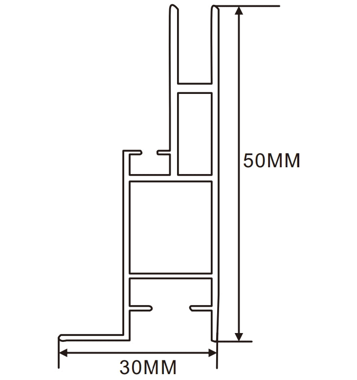 30×50mm  LED Channel _SEG Series_ Model(YX)_ 5公分單面卡布C款燈箱料
