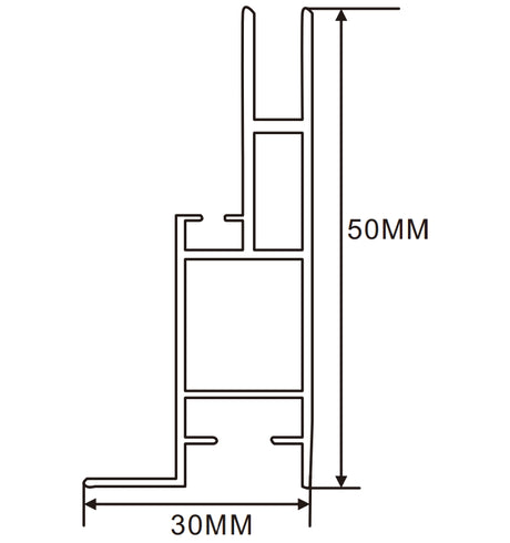 30×50mm  LED Channel _SEG Series_ Model(YX)_ 5公分單面卡布C款燈箱料