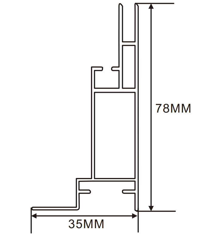 35×78mm  LED Channel _SEG Series_ Model(YX)_ 8公分單面卡布A款燈箱料