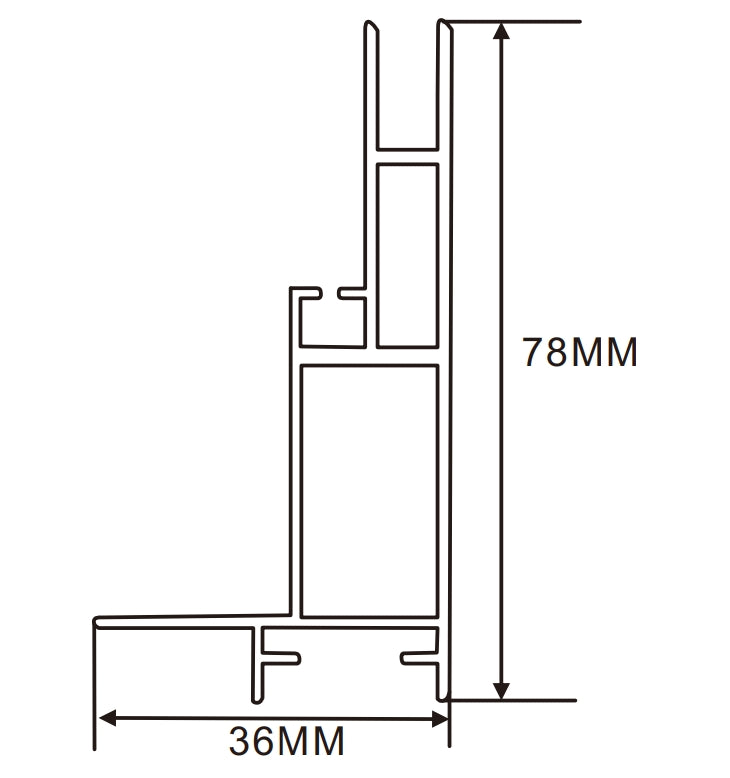 36×78mm  LED Channel _SEG Series_ Model(YX)_ 8公分單面卡布B款(背打板)燈箱料