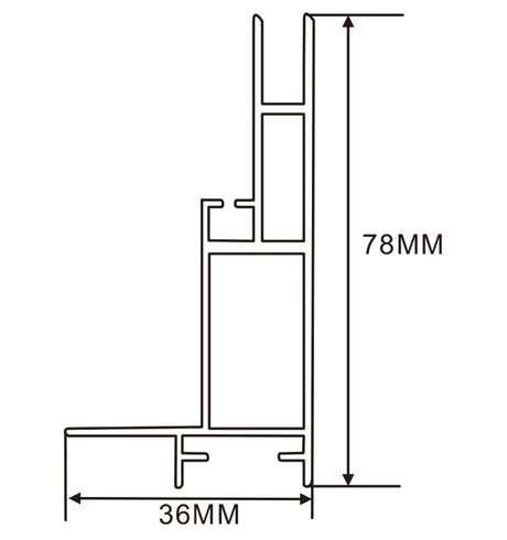 36×78mm  LED Channel _SEG Series_ Model(YX)_ 8公分單面卡布B款(背打板)燈箱料