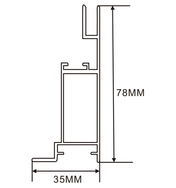 35×78mm  LED Channel _SEG Series_ Model(YX)_ 8公分單面卡布厚款燈箱料