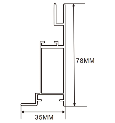 35×78mm  LED Channel _SEG Series_ Model(YX)_ 8公分單面卡布厚款燈箱料