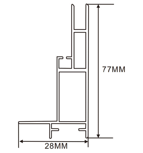 28×77mm  LED Channel _SEG Series_ Model(YX)_ 8公分單面卡布G款燈箱料