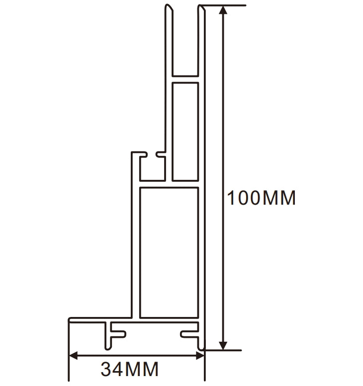 34×100mm  LED Channel _ SEG Series _ Model(YX) _ 10公分單面卡布C款燈箱料